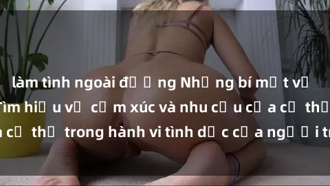 làm tình ngoài đường Những bí mật về sex người lớn: Tìm hiểu về cảm xúc và nhu cầu của cơ thể trong hành vi tình dục của người trưởng thành